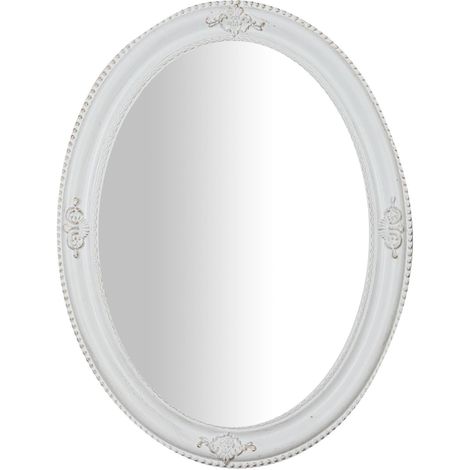specchio da parete bagno e camera 84x64x4 cm Specchio shabby chic da parete bianco
