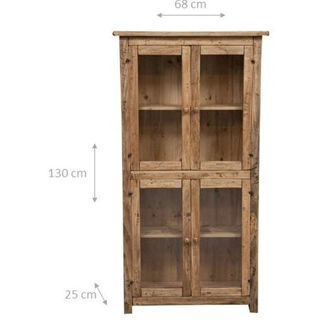 Credenza soggiorno alta 130x68x25 cm Made in Italy Mobile credenza legno massello Credenza cucina alta Buffet mobile soggiorno