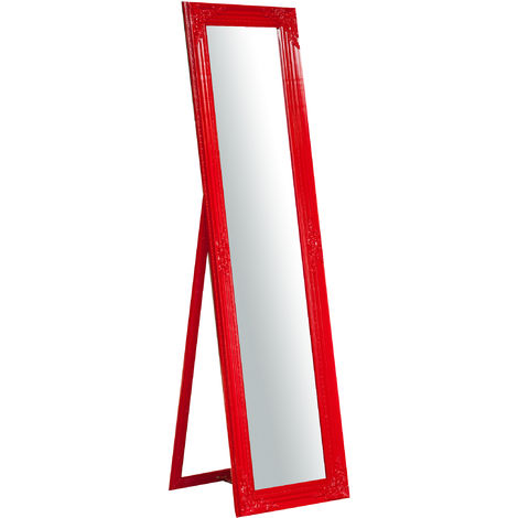 Specchio da terra 164x44x3 cm Made in Italy Specchio lungo con cornice  rosso Specchio da terra camera da letto Specchio shabby
