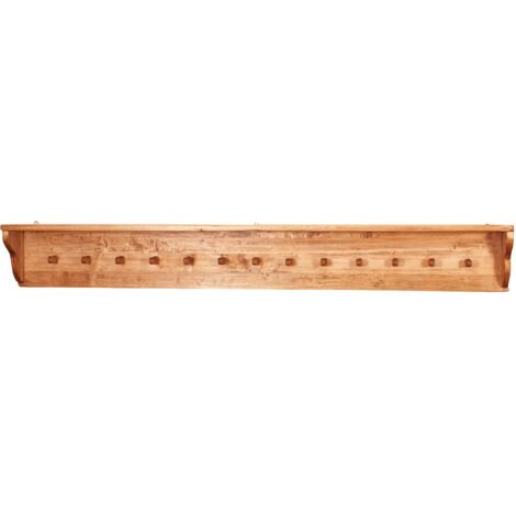 Attaccapanni Country a mensola in Legno massello di Tiglio Finitura Naturale 200x22x27h CM (1/5)