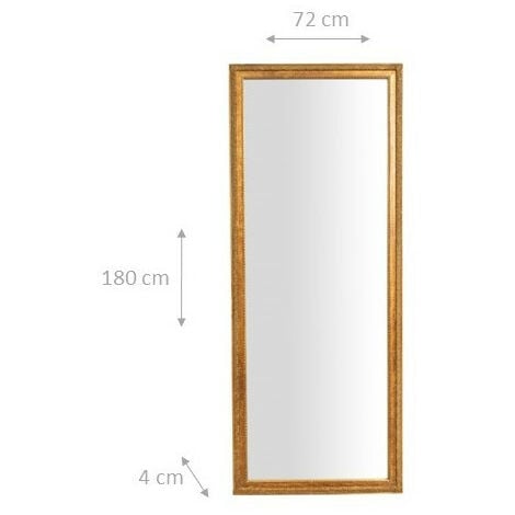Specchio da parete bagno rettangolare Specchio lungo da appendere  Specchiera verticale orizzontale con cornice legno oro