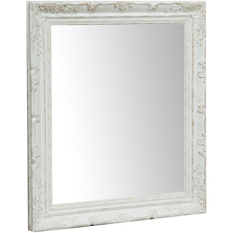 Specchio specchiera rettang da parete da appendere a muro orizz vert trucco bagno camera da letto finitura colore bianco 64x4x74