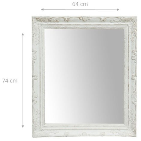 Specchio specchiera rettang da parete da appendere a muro orizz vert trucco bagno camera da letto finitura colore bianco 64x4x74