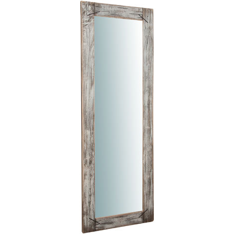Specchio da parete unico, grande decorazione in stile spiaggia, cornice in  legno con specchio in legno