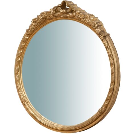 Specchio Specchiera da Parete e Appendere VERTICALE/ORIZZONTALE IN LEGNO FINITURA FOGLIA ORO ANTICATO L40XPR4XH45 cm Made in Ita