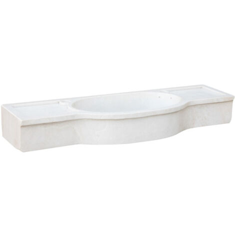 Lavandino in marmo bianco Lavandino cucina Lavabo da appoggio Lavello in pietra Lavandino da interno e esterno Vasca per fontana (1/5)