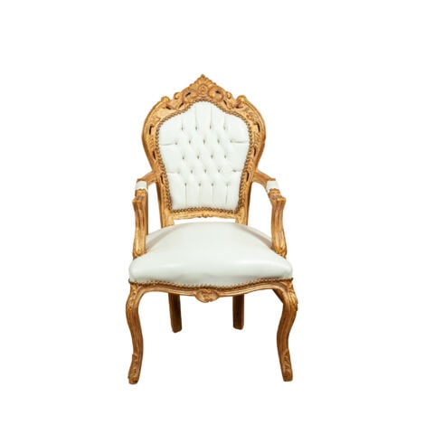 Sedia poltroncina stile francese Luigi XVI in legno massello di faggio