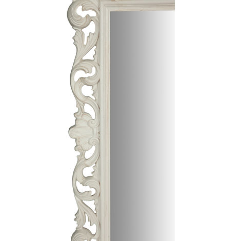 Specchio da parete 124x86x7 cm Made in Italy Specchio shabby bianco  anticato Specchio barocco Specchio per