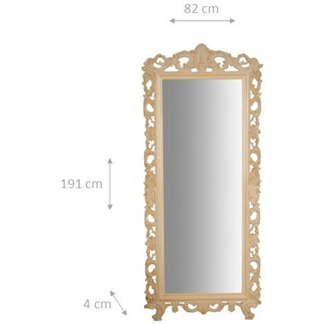MCS Mercer Specchio Da Parete Bianco - 58x87 Cm, Classico Con Bordo Smussato - Posizionabile Verticale O Orizzontale