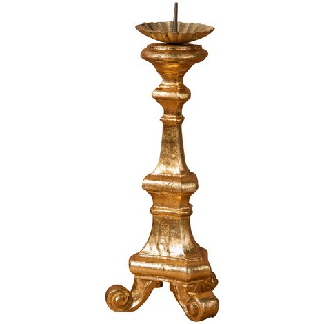 candeliere legno 29x13x13 cm Portacandele legno Candelabro oro Made in  Italy Candelabri Shabby Portacandele da tavolo