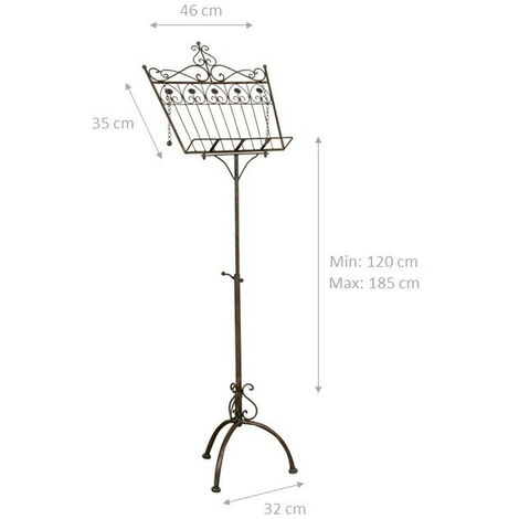 Leggio per libri in ferro Espositore da terra Leggio musicale regolabile  Supporto informazioni Ristorante Cavalletto Portamenu