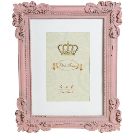 HOCCIHO Cornice Portafoto Vintage Ovale 10x15 Cm - Bronzo Oro Con Vetro E Sculture Floreali - 2