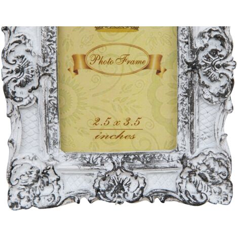 Set Di 2 Cornici Per Foto 10x15 Cm - Bianco Invecchiato, Supporto A L Per Tavolo O Scrivania - 3