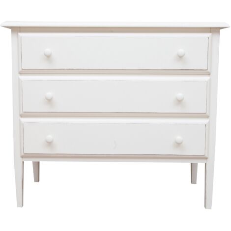 Walker Edison Cassettiera 6 Cassetti In Legno Massello Di Pino – Bianco, Larghezza 145 Cm, Per Camera Da Letto, Made With Wood From Renewable Forests