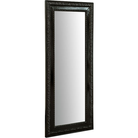 Specchio da parete lungo 82x35x4cm Specchio da parete Nero lucido Specchio camera da letto Specchio shabby Specchio parete lungo