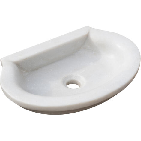 Lavandino in marmo bianco Lavandino cucina Lavabo da appoggio Lavello in pietra Lavandino da interno e esterno Vasca per fontana (1/5)