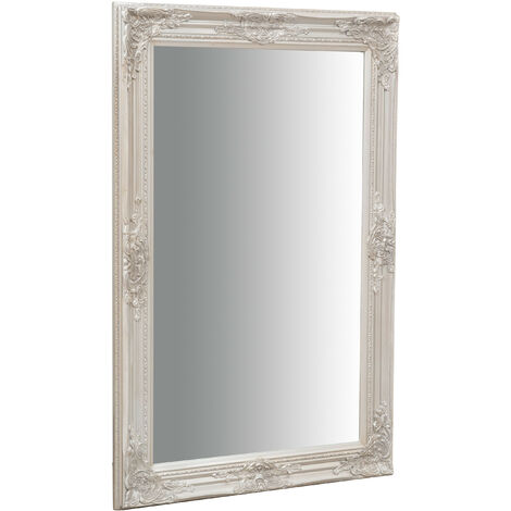 Specchio da parete 90x60x4 cm Made in Italy Specchio shabby chic Cornice  argento Specchio vintage da