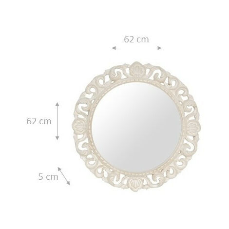 specchio ingresso cornice barocco 62x62 cm Made in Italy Specchi decorativi da parete Specchio barocco Cornice bianca