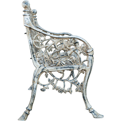 Panchina Da Giardino CLP Karma In Ferro, Stile Rustico Romantico, Bianco: Relax Per 3 Persone, Misure 156 Cm