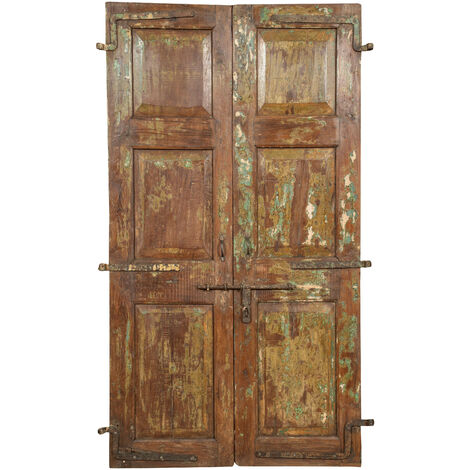 Porta in legno massello e ferro da interno o da esterno vecchia e antica medievale