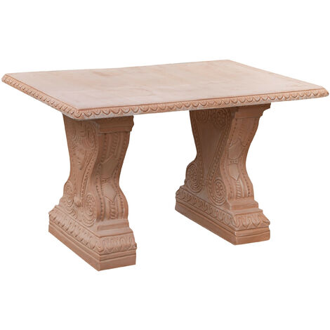 Tavolo da pranzo L124xPR83xH74 Tavolo da giardino Tavolo da esterno e interno Tavolo in terracotta toscana Tavolo decorativo (1/5)