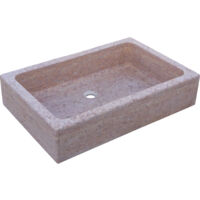 Lavandino in marmo rosso Lavandino cucina Lavabo da appoggio Lavello in pietra Lavandino da interno e esterno Vasca per fontana