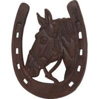 Ferro di cavallo portafortuna 31,5 x 29,5 cm Made in Italy Ferro cavallo in ghisa Ferro cavallo finitura anticata Porta fortuna