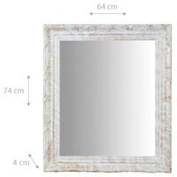 Specchio Specchiera da Parete e Appendere e appendere verticale/orizzontale L64xPR4xH74 cm finitura argento anticato.