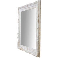 Specchio Specchiera da Parete e Appendere e appendere verticale/orizzontale L64xPR4xH74 cm finitura argento anticato.