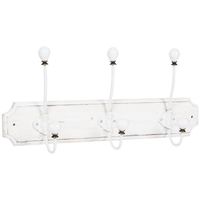 Appendiabiti da parete 80x10x21 cm Attaccapanni da muro in legno Appendiabiti  bianco con 5 ganci in ferro Appendiabiti ingresso - Biscottini - Idee  regalo