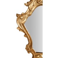 Specchio Specchiera da Parete e Appendere in legno finitura foglia oro anticato L25xPR2,5xH40 cm Made in Italy
