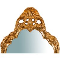Specchio Specchiera da Parete e Appendere in legno finitura foglia oro anticato L41xPR6xH77 cm Made in Italy