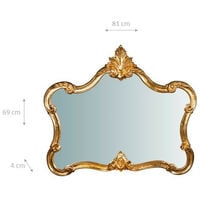 Specchio Specchiera da Parete e Appendere in legno finitura foglia oro anticato L71xPR5xH82 cm Made in Italy