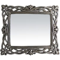 Specchio Specchiera da appoggio e da appendere L31xPR2xH36 cm finitura argento anticato.