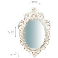 Specchio Specchiera da Parete e Appendere in legno finitura bianco anticato L19xPR2xH30 cm Made in Italy