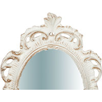 Specchio Specchiera da Parete e Appendere in legno finitura bianco anticato L19xPR2xH30 cm Made in Italy