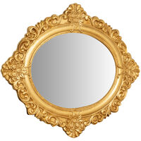 Specchio Specchiera da Parete e Appendere da parete in legno finitura foglia oro anticato