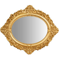 Specchio Specchiera da Parete e Appendere da parete in legno finitura foglia oro anticato