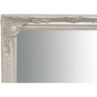 Specchio Specchiera da parete e appendere verticale/orizzontale L35xPR4xH82 cm finitura bianco anticato.