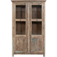 Vetrina in legno massiccio riciclato finitura anticata