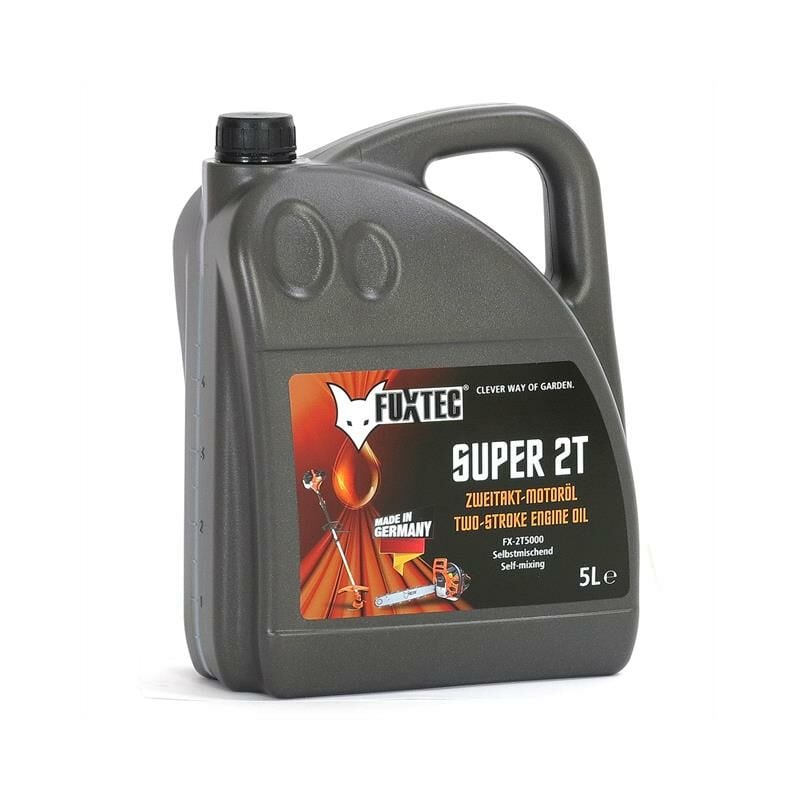Huile moteur - FUXTEC - 2 temps 5 litres - pour débroussailleuses, appareils motorisés, Made in Germany