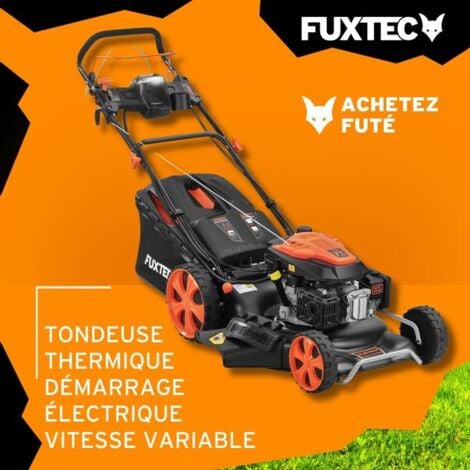 Tondeuse thermique autotractée démarrage électrique vitesse réglable 196cm3 53cm - FUXTEC FX-RM5396esPRO - 6CV 70L