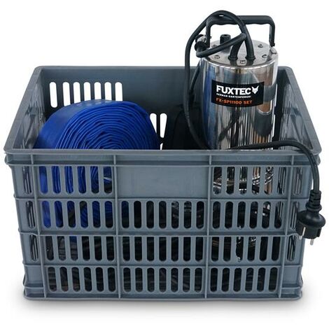 Fuxtec – Pompe immergée 1100W – Débit 15m³/h – Hauteur de refoulement 11m – Tuyau 10m inclus – Pour assèchement et drainage - FX-SP11100 (1/5)