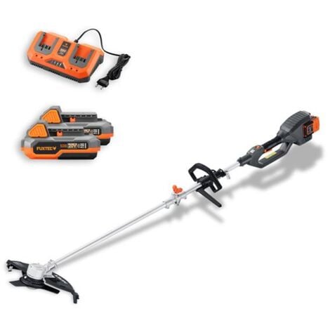 Débroussailleuse sans fil - FUXTEC FX-E2MS – 2 batteries 20V 2Ah et double chargeur 2,4A inclus - Fil et lame - Largeur 25,5 - 35cm