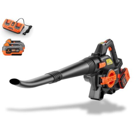 Fuxtec – Souffleur aspirateur à feuilles 40V avec 2 batteries 2.0Ah – Puissance d'aspiration 685,1 m³/h – FXE2LBSSET