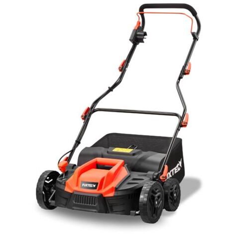Fuxtec – Scarificateur électrique 1500W FXEV360 – Largeur 36 cm – 5 profondeurs réglables – Bac de ramassage 45 L – Pour entretien de pelouses