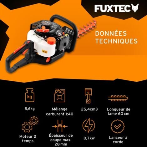 Taille-haies thermique FUXTEC FX-MH123ECO 2T 25,4 cm3, lame 560 mm, coupe 28 mm, ergonomique & anti-vibrations