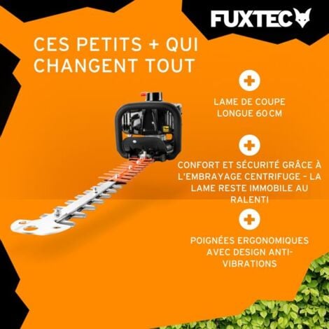 Taille-haies thermique FUXTEC FX-MH123ECO 2T 25,4 cm3, lame 560 mm, coupe 28 mm, ergonomique & anti-vibrations