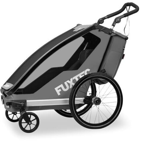 Remorque Vélo + Jogger FUXTEC FX-FA1S - 1 Place, Pliable, Charge 35kg, Ceinture 5 Points