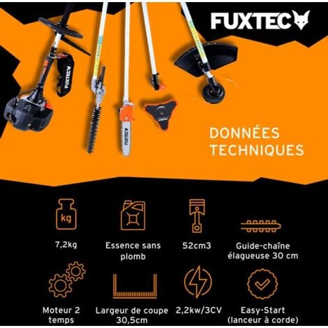 Débroussailleuse thermique multifonction 5en1 - FUXTEC FX-MT152E - 52cm3 3CV